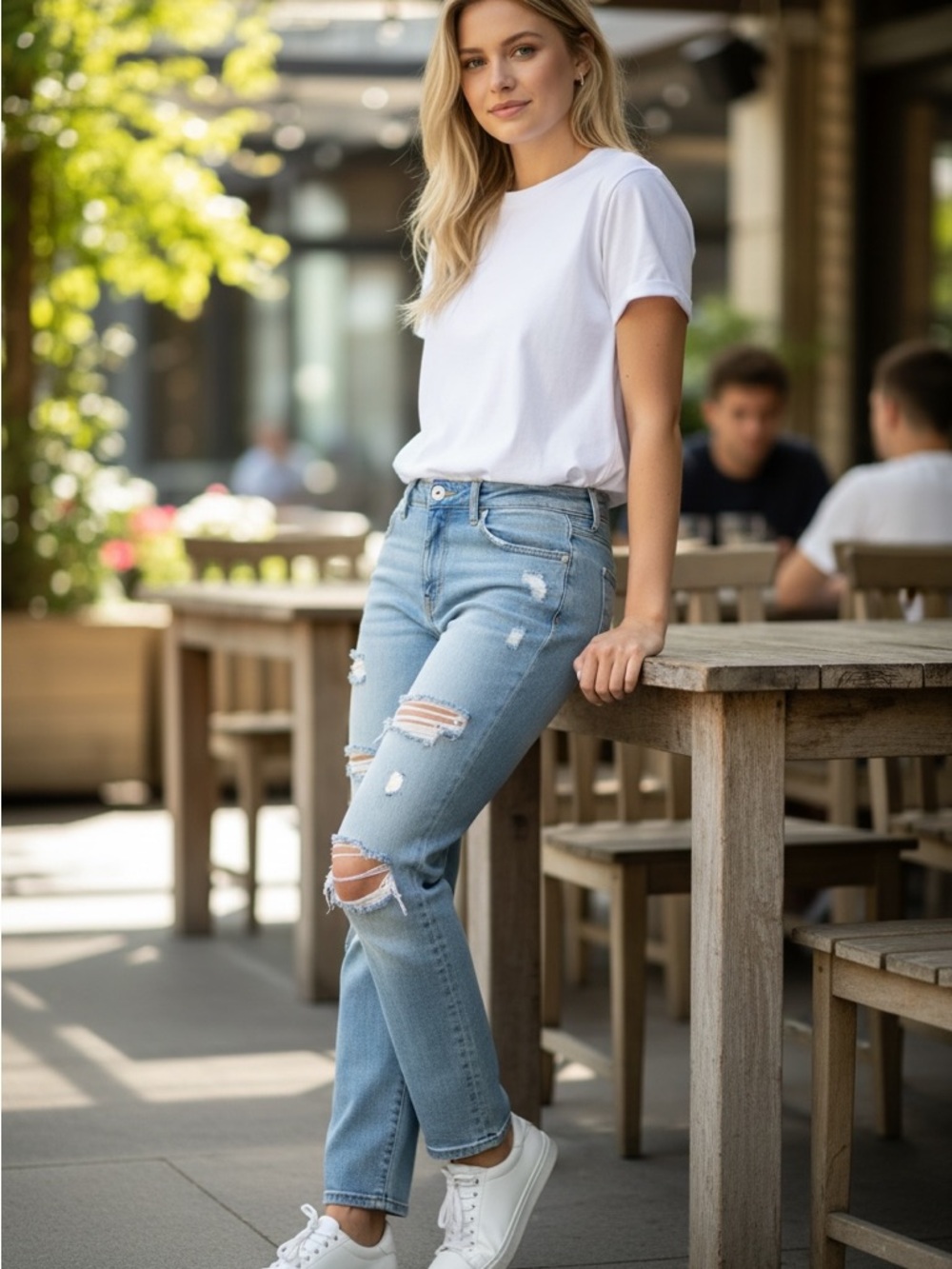 Velvet Heart Light Blue Ripped Boyfriend Jeans